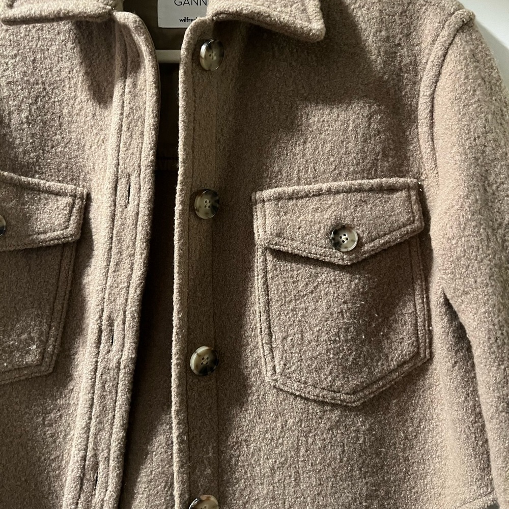 Aritzia Olive Green Cropped Wool Blend Jacket - Picture 9 of 14